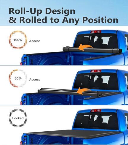 PM Auto Bed Cover 5.5ft for Toyota Tundra 2022-2026 Soft Roll-Up Tonneau Cover - Waterproof Pickup Truck Bed Covers Accessories with Easy Installation & Locking Design in Saudi Arabia