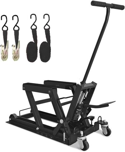 1500 رطل رافعة هيدروليكية للدراجات النارية، رافعة مقصية ATV طاولة رفع دراجة نارية محمولة مع 4 عجلات، حامل رافعة هيدروليكي يعمل بالقدم للدراجات النارية ATV UTV Powersports in Kuwait