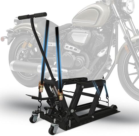 1500 رطل رافعة هيدروليكية للدراجات النارية، رافعة مقصية ATV طاولة رفع دراجة نارية محمولة مع 4 عجلات، حامل رافعة هيدروليكي يعمل بالقدم للدراجات النارية ATV UTV Powersports in Kuwait