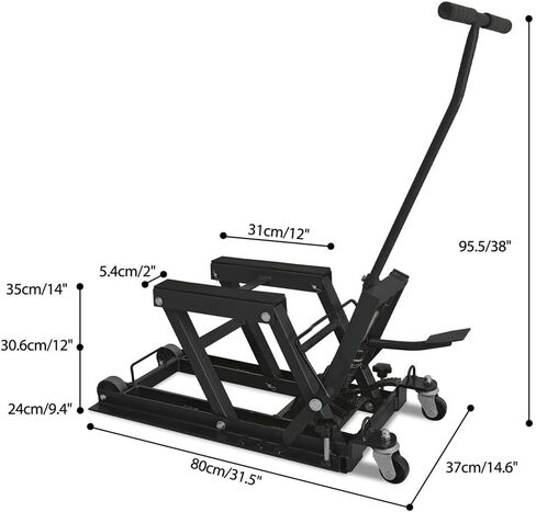1500 رطل رافعة هيدروليكية للدراجات النارية، رافعة مقصية ATV طاولة رفع دراجة نارية محمولة مع 4 عجلات، حامل رافعة هيدروليكي يعمل بالقدم للدراجات النارية ATV UTV Powersports in Kuwait