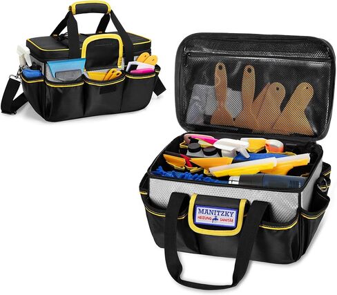 Window Tint Tools Storage Bag, 12-inch Tool Bag for Heat Gun, Vinyl Wrap Tools or Car Film Kit, Multi-functional Work Tote for Car Window Tinters Workers — Accessories Not Included, Black in Saudi Arabia