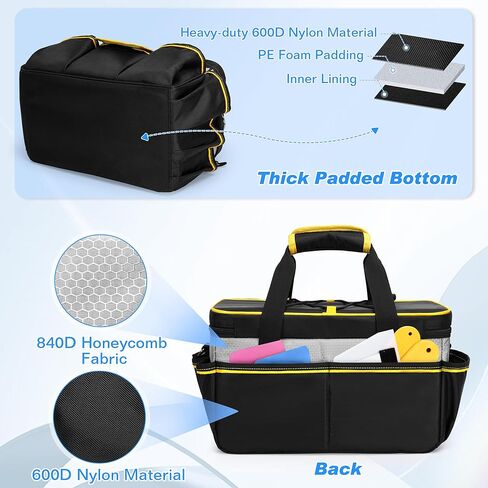 Window Tint Tools Storage Bag, 12-inch Tool Bag for Heat Gun, Vinyl Wrap Tools or Car Film Kit, Multi-functional Work Tote for Car Window Tinters Workers — Accessories Not Included, Black in Saudi Arabia