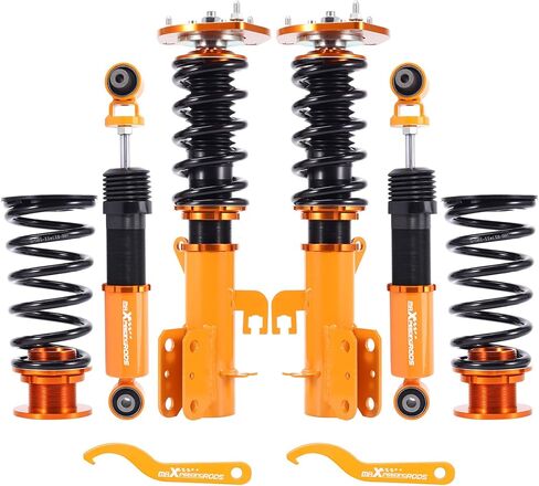 maxpeedingrods Coilovers لـ Nissan Sentra B16 2007-2012، طقم تعليق Coilovers قابل للتعديل للارتفاع، ممتص صدمات تخميد مُسبق، طقم خفض ذهبي in Kuwait