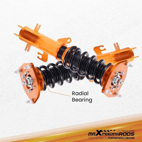 maxpeedingrods Coilovers لـ Nissan Sentra B16 2007-2012، طقم تعليق Coilovers قابل للتعديل للارتفاع، ممتص صدمات تخميد مُسبق، طقم خفض ذهبي in Kuwait