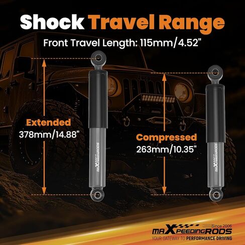 صدمة خفض أمامية maxpeedingrods 2-5 بوصة لسيارة Chevy C10/GMC C15 1963-1987، ممتص صدمات السقوط المشحون بالنيتروجين in Kuwait