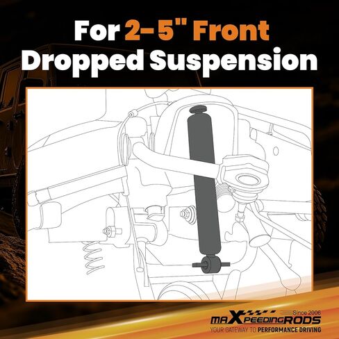 صدمة خفض أمامية maxpeedingrods 2-5 بوصة لسيارة Chevy C10/GMC C15 1963-1987، ممتص صدمات السقوط المشحون بالنيتروجين in Kuwait