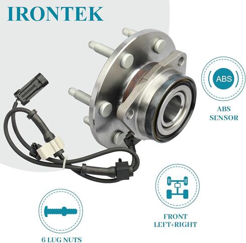 IRONTEK 4WD فقط 515036x2 محور العجلة الأمامية ومجموعة المحمل لكاديلاك إسكاليد، لشيفي أفالانش، إكسبريس 1500، سيلفرادو، سوبربان، تاهو، لجي إم سي سييرا، يوكون، سافانا 6 العروات مع ABS in Saudi Arabia