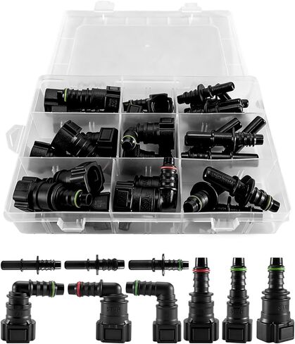 Fuel Line Repair Kit 30pcs 7.89mm 9.49mm 9.89mm to ID 8mm Fit for Machines Automotives and Boats, Fuel Line Quick Connector Set in Saudi Arabia