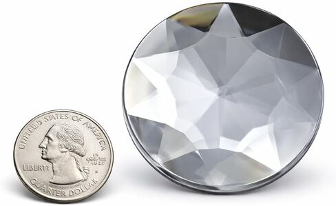 50mm Crystal H102 Extra Large Self Adhesive Round Jewels - 2 Pieces in Kuwait