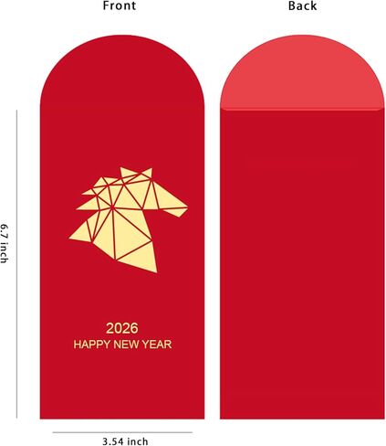 8 PCS 2025 Chinese New Year Red Envelopes for Year of the Horse Spring Festival with adorable Horse-themed Design in Saudi Arabia
