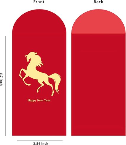 8 PCS 2025 Chinese New Year Red Envelopes for Year of the Horse Spring Festival with adorable Horse-themed Design in Saudi Arabia