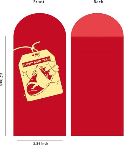 8 PCS 2025 Chinese New Year Red Envelopes for Year of the Horse Spring Festival with adorable Horse-themed Design in Saudi Arabia