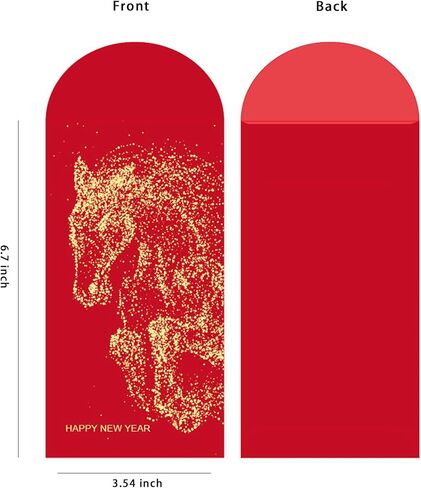 8 PCS 2025 Chinese New Year Red Envelopes for Year of the Horse Spring Festival with adorable Horse-themed Design in Saudi Arabia