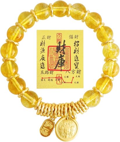 سوار الثروة وفرة فنغ شوي مع سحر المال التبتي مطلي بالذهب عيار 14 قيراط وخرز كريستالي لحماية التأمل للرجال والنساء in Kuwait
