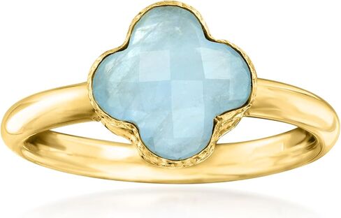 Ross-Simons Italian 1.40 Carat Aquamarine Clover Ring in 14kt Yellow Gold in Saudi Arabia