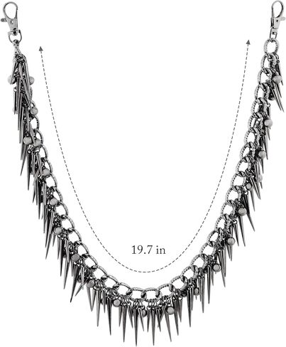Sacina Goth Punk Black Spike Rivet Pants Chain, Wallet Belt Chain, Goth Grunge Emo Punk Accessories in Saudi Arabia