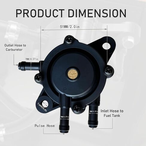 مضخة الوقود لبريغز وستراتون 808492 808656 ميكوني، جزازة العشب عربة الغولف نادي السيارات مضخة الوقود أجزاء المحرك الصغيرة لجون ديري كاواساكي ياماها هوندا مع فلتر وخرطوم الزيت in Kuwait