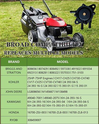 مضخة الوقود لبريغز وستراتون 808492 808656 ميكوني، جزازة العشب عربة الغولف نادي السيارات مضخة الوقود أجزاء المحرك الصغيرة لجون ديري كاواساكي ياماها هوندا مع فلتر وخرطوم الزيت in Kuwait