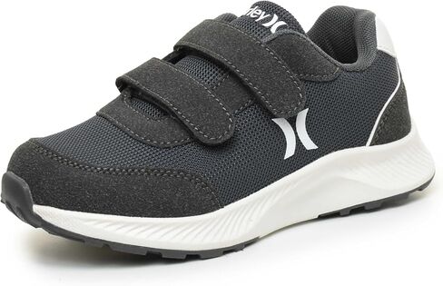 أحذية Hurley Kids' Leo الرياضية - أحذية جري خفيفة الوزن مزودة بخطاف وحلقة للأولاد والبنات مع شبكة مسامية، ونعل داخلي مبطن ونعل متين للجر - حذاء رياضي سهل الارتداء والخلع للمدرسة واللعب in Saudi Arabia