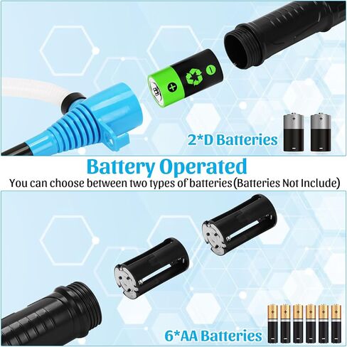 مضخة بطارية طاقة محمولة مع مشبك، مضخة نقل الوقود الكهربائية، مضخة نقل المياه المحمولة، 2.2 جالون في الدقيقة، مضخة سيفون لخزان الوقود والماء والغاز (أزرق) in Kuwait