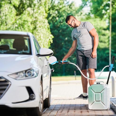 مضخة بطارية طاقة محمولة مع مشبك، مضخة نقل الوقود الكهربائية، مضخة نقل المياه المحمولة، 2.2 جالون في الدقيقة، مضخة سيفون لخزان الوقود والماء والغاز (أزرق) in Kuwait