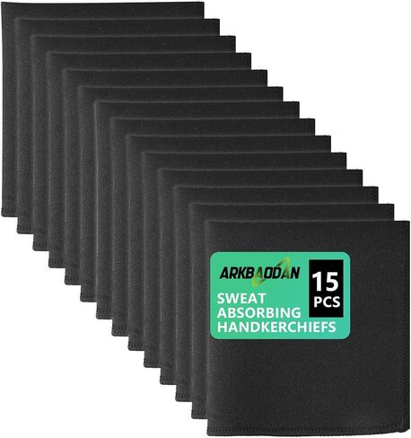 15PCS Gym sweat towels Quick-Dry Microfiber Sweat Rags for Face, Hands, & Body - Men & Women - A soft black handkerchief suitable for use in Basketball, Football, Sports and Work (10" x 10") in Kuwait