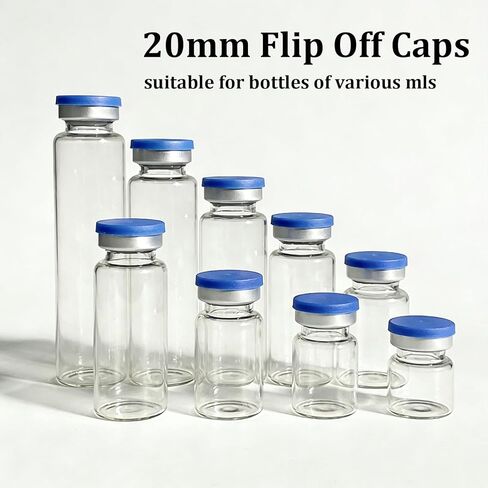 100 قطعة من أغطية الوجه مقاس 20 مم، وأختام قارورة قابلة للطي، وأغطية صيدلانية، وأغطية قابلة للطي من البلاستيك والألومنيوم لقارورة زجاجية (أزرق) in Kuwait