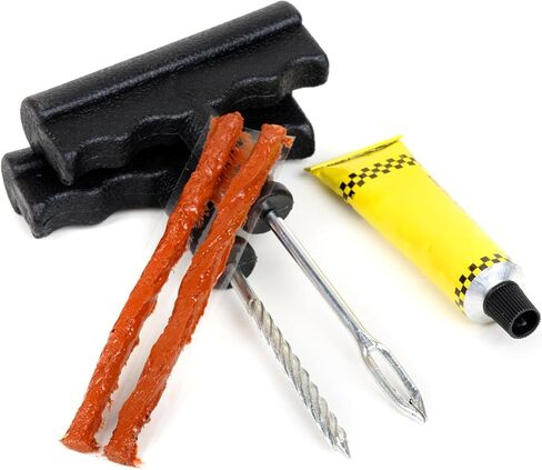 مجموعة أدوات إصلاح الإطارات شديدة التحمل من ستيد ماكس، مجموعة سدادات الإطارات للسيارات والدراجات النارية والدراجات الكهربائية، مجموعة أدوات إصلاح الثقب مع مقابض على شكل حرف T ومقابس (عبوة واحدة) in Kuwait