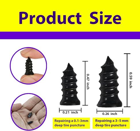 مسمار إصلاح الإطارات، مجموعات إصلاح الإطارات، مجموعات إصلاح الإطارات الفراغية، براغي مطاطية حلزونية، للسيارة والدراجات النارية والشاحنات وإصلاح ثقب إطارات الجرارات in Kuwait