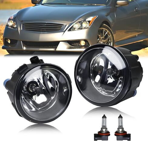2PCS Fog Lights Assembly Compatible with Infiniti G37 Sedan 2010-2013 & Rogue/Quest/Murano/Juke/Cube 2009-2015 - Replacement Housing with Clear Lens (Fits FX35/FX37/QX70/QX56) in Saudi Arabia