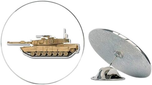 M Abrams Tank Metal مقاس 0.75 بوصة قبعة طية صدر السترة دبوس ربط دبوس خلفي in Kuwait