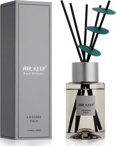 Airkeep Reed Diffuser / مجموعة ناشرة روائح القصب الرمادية / 6.7 أونصة (200 مل) / ناشر زيت رذاذ المحيط وملح البحر وأعواد ناشرة روائح القصب / ديكور المنزل وديكور المكتب، والعطور والهدايا in Kuwait