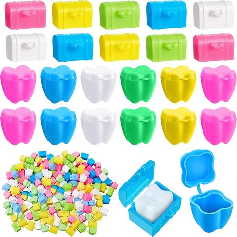 Pinkunn 200 Pcs Tooth Boxes for Lost Teeth, Colorful Tooth Savers for Kids, Tooth Treasure Chest Tooth Fairy Box Tooth Holders for Boys and Girls Teeth Keepsake Box for Party Favor Supplies in Saudi Arabia