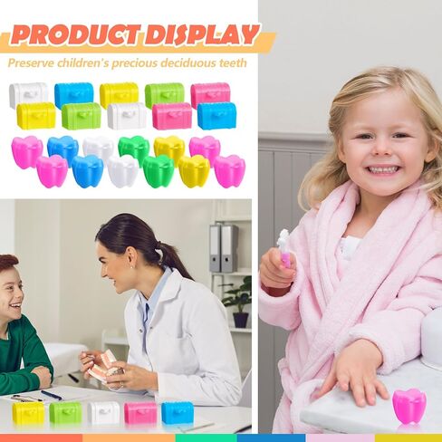 Pinkunn 200 Pcs Tooth Boxes for Lost Teeth, Colorful Tooth Savers for Kids, Tooth Treasure Chest Tooth Fairy Box Tooth Holders for Boys and Girls Teeth Keepsake Box for Party Favor Supplies in Saudi Arabia