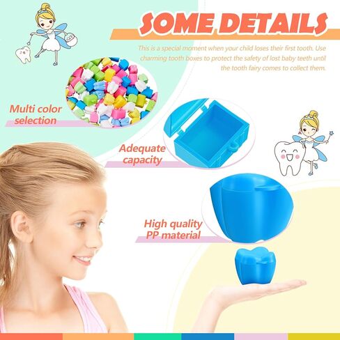 Pinkunn 200 Pcs Tooth Boxes for Lost Teeth, Colorful Tooth Savers for Kids, Tooth Treasure Chest Tooth Fairy Box Tooth Holders for Boys and Girls Teeth Keepsake Box for Party Favor Supplies in Saudi Arabia