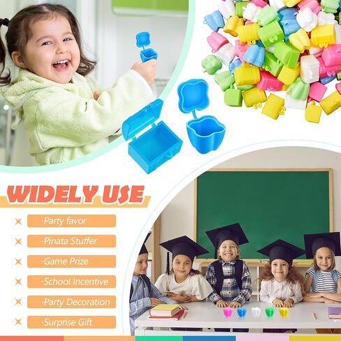 Pinkunn 200 Pcs Tooth Boxes for Lost Teeth, Colorful Tooth Savers for Kids, Tooth Treasure Chest Tooth Fairy Box Tooth Holders for Boys and Girls Teeth Keepsake Box for Party Favor Supplies in Saudi Arabia