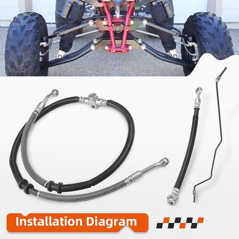 خط خرطوم الفرامل الأمامية ومجموعة الأنابيب لياماها رابتور 660R YFM660R 2001-2005 5LP-25872-01-00 5LP-25873-00-00 5LP-25871-00-00 in Kuwait
