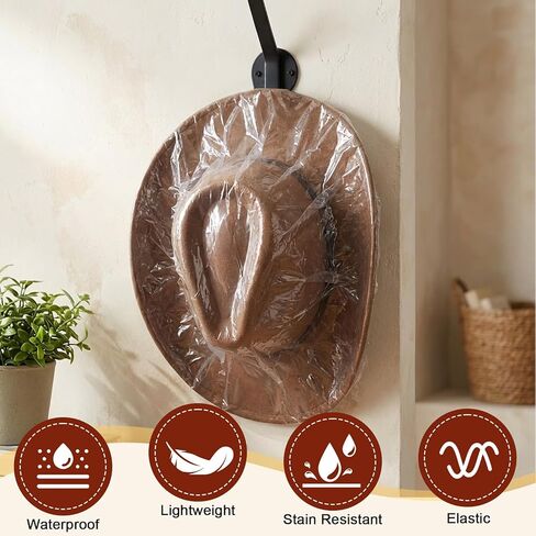 4 Pcs Cowboy Hat Cover, Unisex Cowboys Hats Covers Transparent Cowboy Hat Rain Cover for Dust Waterproof Hats Protector for Storage in Saudi Arabia