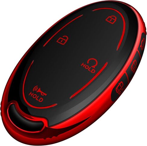 غطاء Tukellen Key Fob، غطاء حماية خاص ناعم من مادة TPU متوافق مع Hyundai 2023 2024 2025 Ioniq 6 Grandeur GN7 KONA Smart 5 أزرار تحكم عن بعد/مفتاح ذكي، غطاء مفتاح (أحمر) in Saudi Arabia