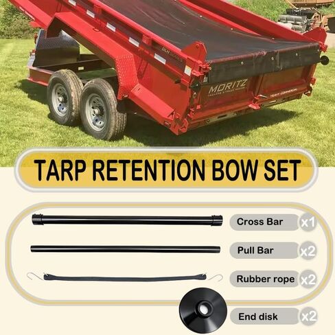 Heavy Duty Tarp Retention Bar - Tarp Retention Bow Cross Pull Bar, with 2 Rubber Ropes，extensible 71" to 100" in Kuwait