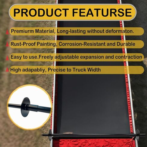 Heavy Duty Tarp Retention Bar - Tarp Retention Bow Cross Pull Bar, with 2 Rubber Ropes，extensible 71" to 100" in Kuwait