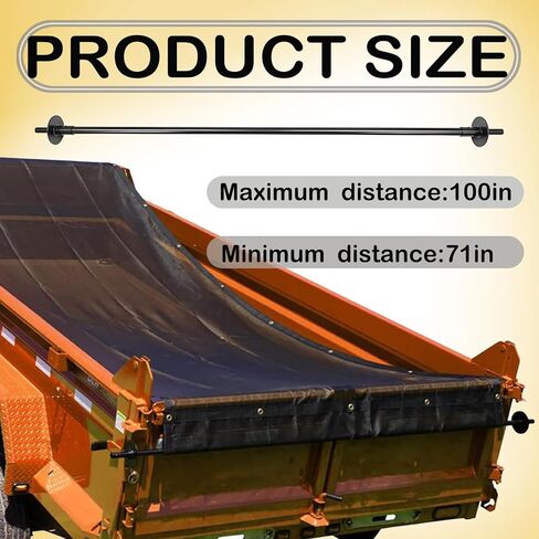 Heavy Duty Tarp Retention Bar - Tarp Retention Bow Cross Pull Bar, with 2 Rubber Ropes，extensible 71" to 100" in Kuwait