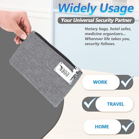 Money Bag with Lock, 5 x 8in Cash Locking Bags with Zipper, 3-digit Combination Locking Bank Bags Waterproof Money Bag for Passports, Cash, Valuables,Credit Card in Saudi Arabia