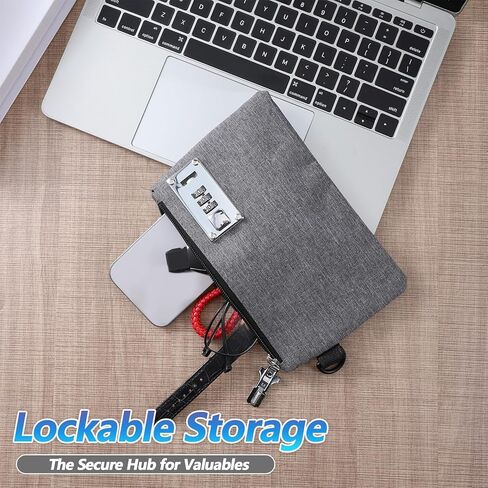 Money Bag with Lock, 5 x 8in Cash Locking Bags with Zipper, 3-digit Combination Locking Bank Bags Waterproof Money Bag for Passports, Cash, Valuables,Credit Card in Saudi Arabia