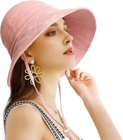 Packable Sun Hats for Women Summer Wide Brim Hat Womens Floppy Cotton Sun Hats for Travel in Saudi Arabia