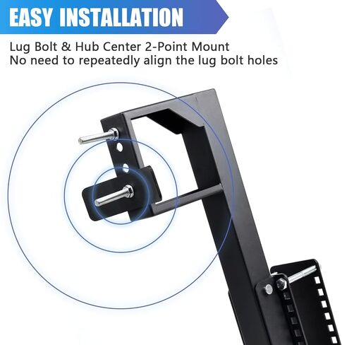 حامل الإطارات الاحتياطية RV، دعامة تثبيت ممتصة للصدمات شديدة التحمل بوزن 250 رطل، مناسبة عالميًا لمقطورة شاحنة التخييم 14/15/16 بوصة 4/5/6/8 عجلات العروة، رف حامل الإطارات لمصد خلفي مربع 4 بوصة in Kuwait