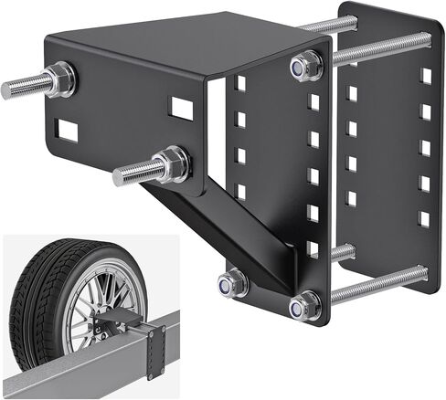 Heavy Duty Spare Tire Carrier Mount Bracket for Utility Trailer, RV, Camper & Boat – Fits 4/5/6 Lug Wheels with 4", 4.25", 4.5", 4.75", 5", 5.5" & 6" Bolt Patterns, Holds up to 160 lbs in Kuwait