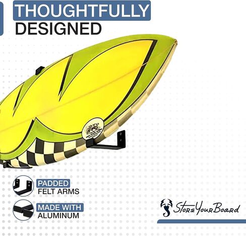 StoreYourBoard Naked Surf, The Original Minimalist Surfboard Wall Rack, Display Rack, Black Aluminum in Kuwait