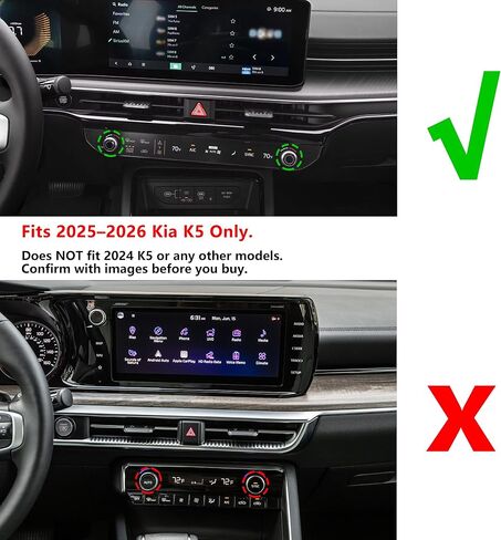 لملحقات Kia K5 2025-2026 (EX/LXS/GT/GT-Line)، مجموعة 4 قطع غطاء مقبض من سبائك الألومنيوم (أحمر) - تشغيل الدفع، تكييف الهواء ووضع القيادة. ترقية داخلية وتثبيت بدون أدوات in Kuwait