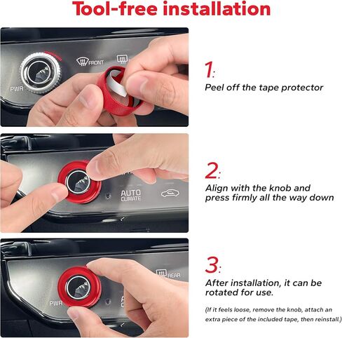 لملحقات Kia K5 2025-2026 (EX/LXS/GT/GT-Line)، مجموعة 4 قطع غطاء مقبض من سبائك الألومنيوم (أحمر) - تشغيل الدفع، تكييف الهواء ووضع القيادة. ترقية داخلية وتثبيت بدون أدوات in Kuwait